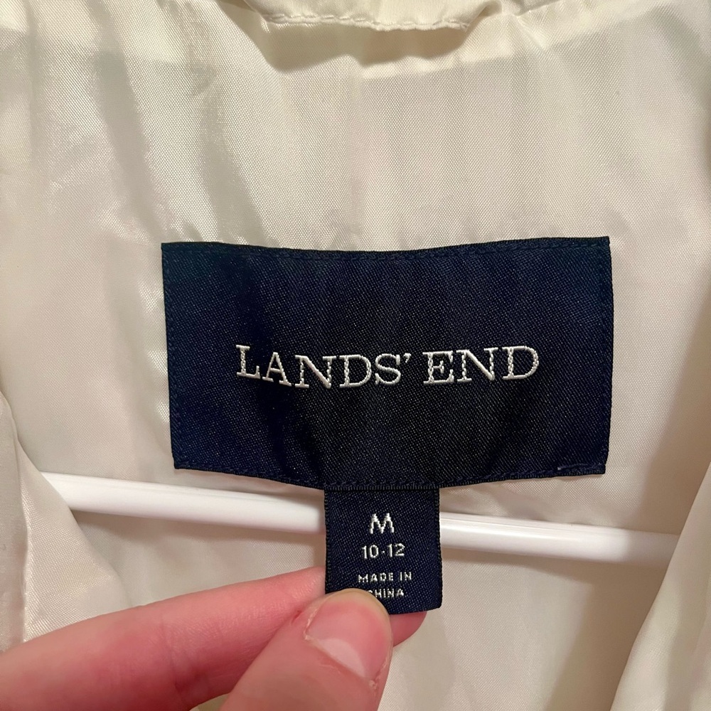 Lands' End Women’s Size M White Puffer Quilted Vest - Picture 4 of 7